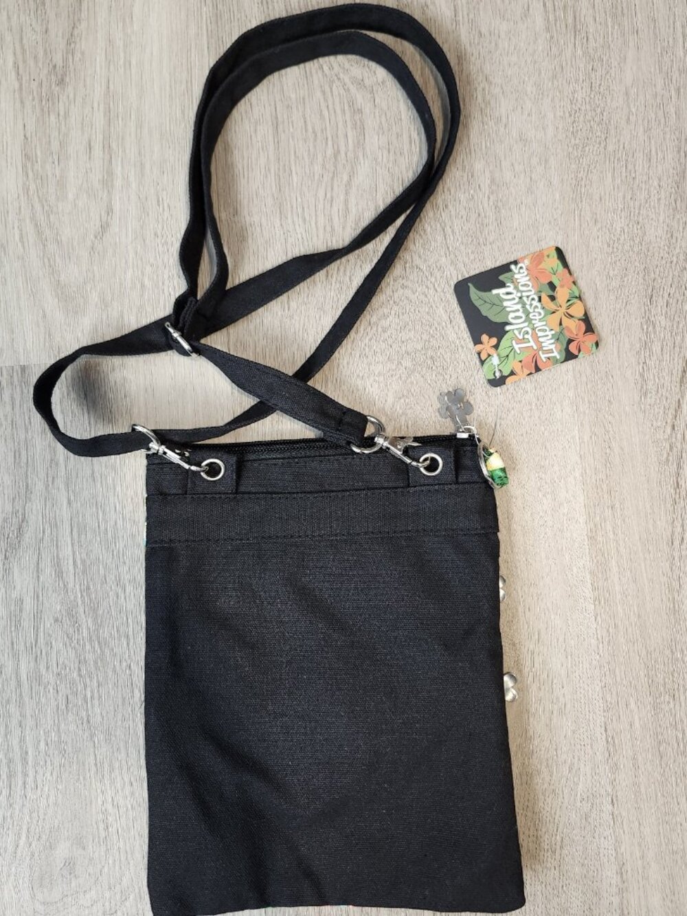 island Impressions Crossbody Bag Hawaiian Floral Tropical 7x9 Adjustable Strap - Picture 5 of 10